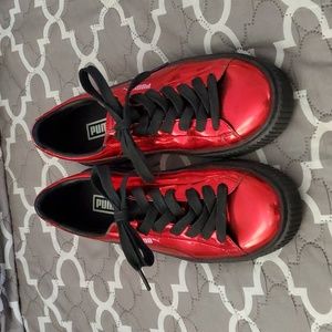 Puma womans metallic red sneakers